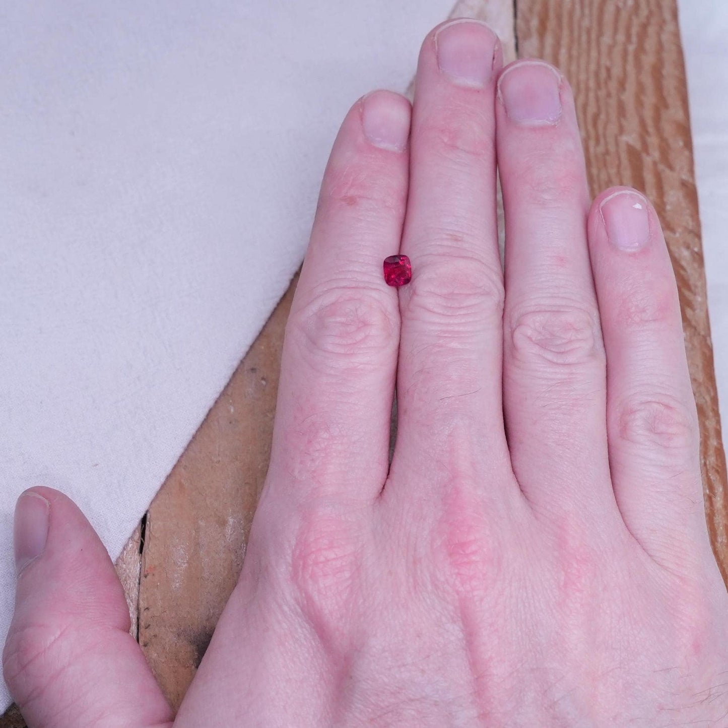 GIA 0.67 carat Red Beryl 5.8x5.2mm Cushion Cut, Natural Utah Bixbite