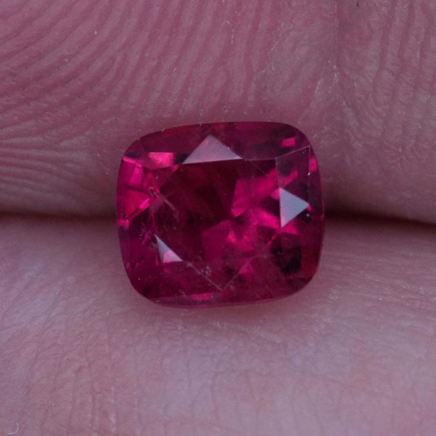 GIA 0.67 carat Red Beryl 5.8x5.2mm Cushion Cut, Natural Utah Bixbite