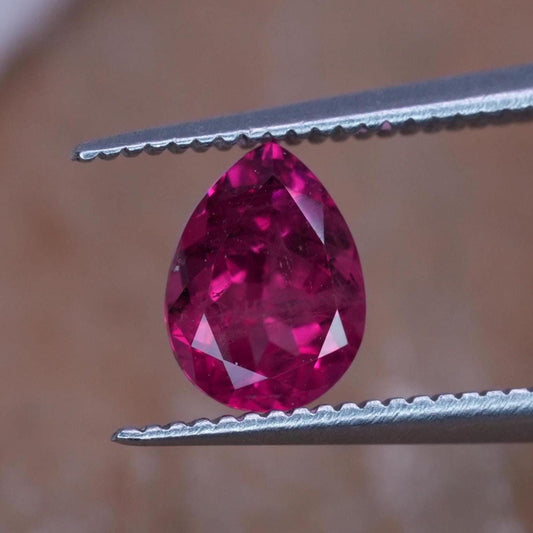 GIA 0.62 carat Red Beryl 6.75x5mm Pear Cut, Natural Utah Bixbite