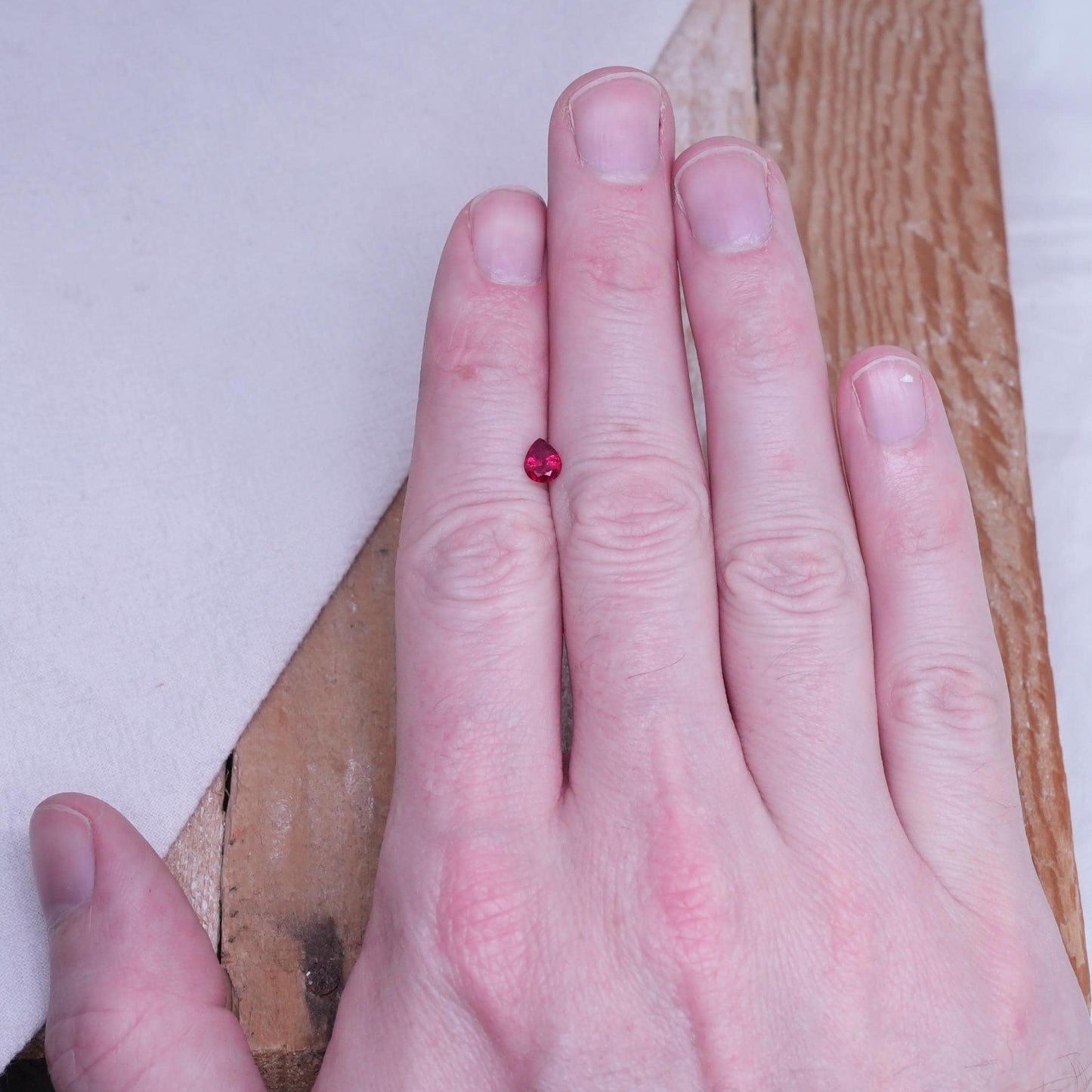 GIA 0.40 carat Red Beryl 6x4.8mm Pear Cut, Natural Utah Bixbite