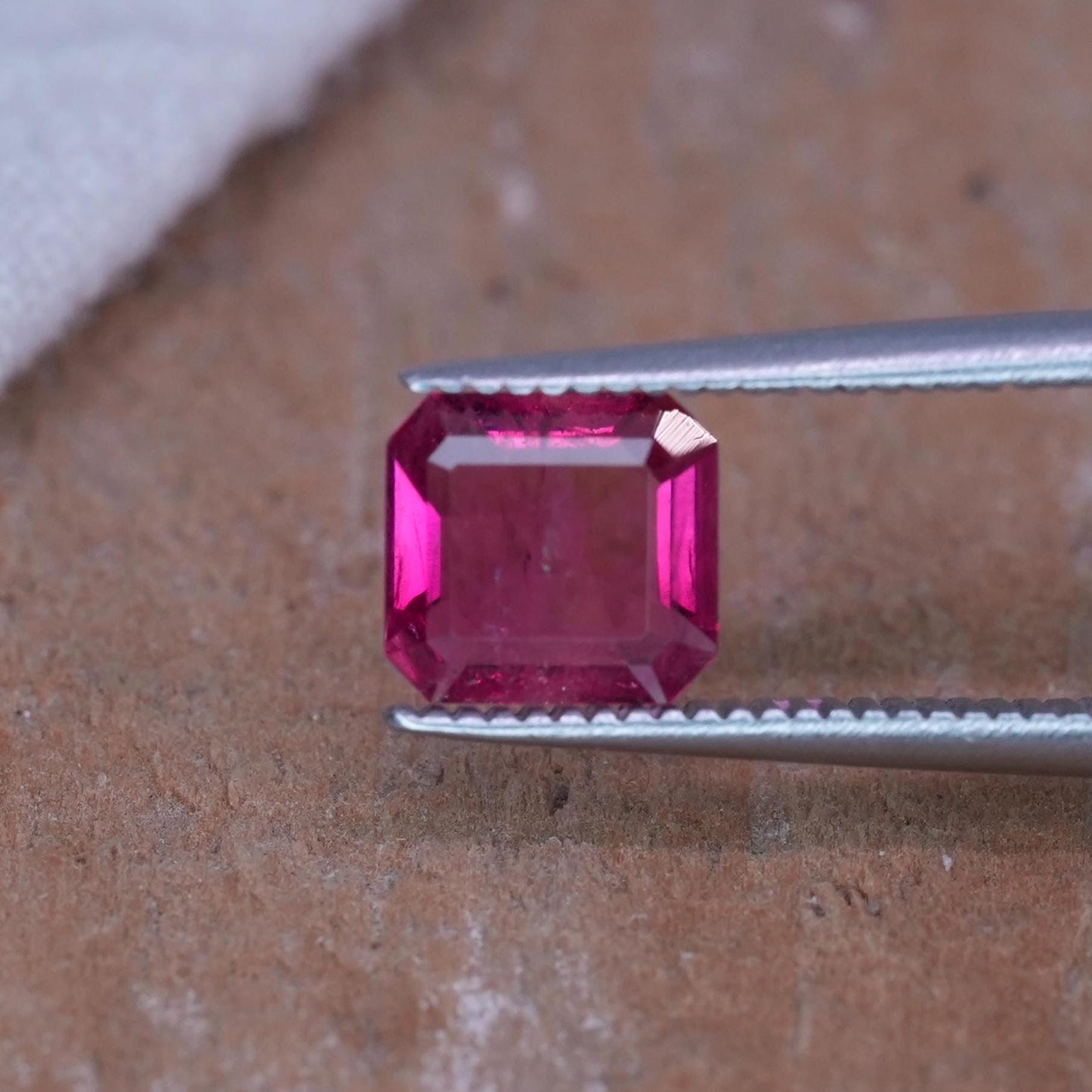 GIA 0.51 carat Red Beryl 6x5.7mm Emerald Cut, Natural Utah Bixbite