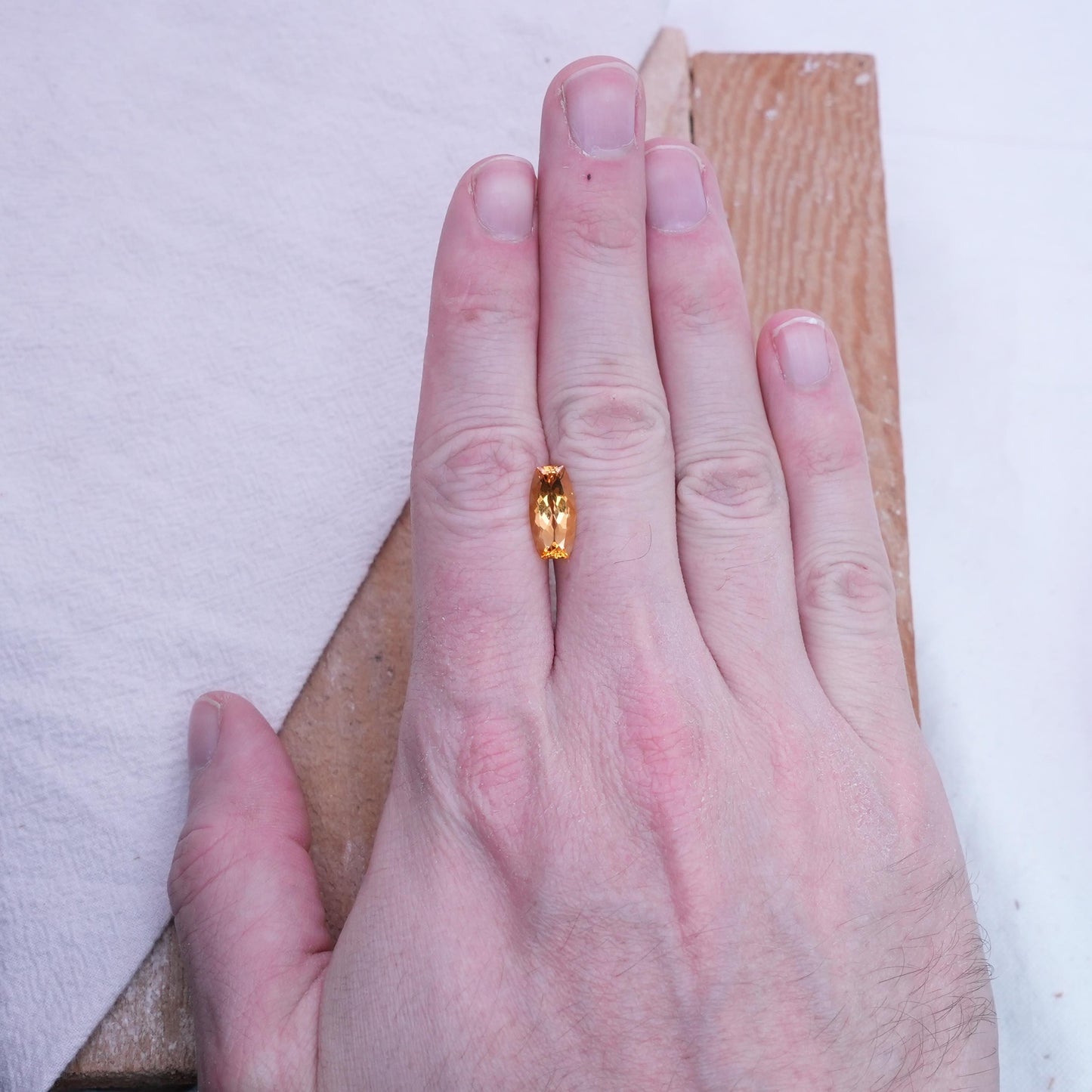 3 carat Imperial Topaz 14x7mm Cushion Cut