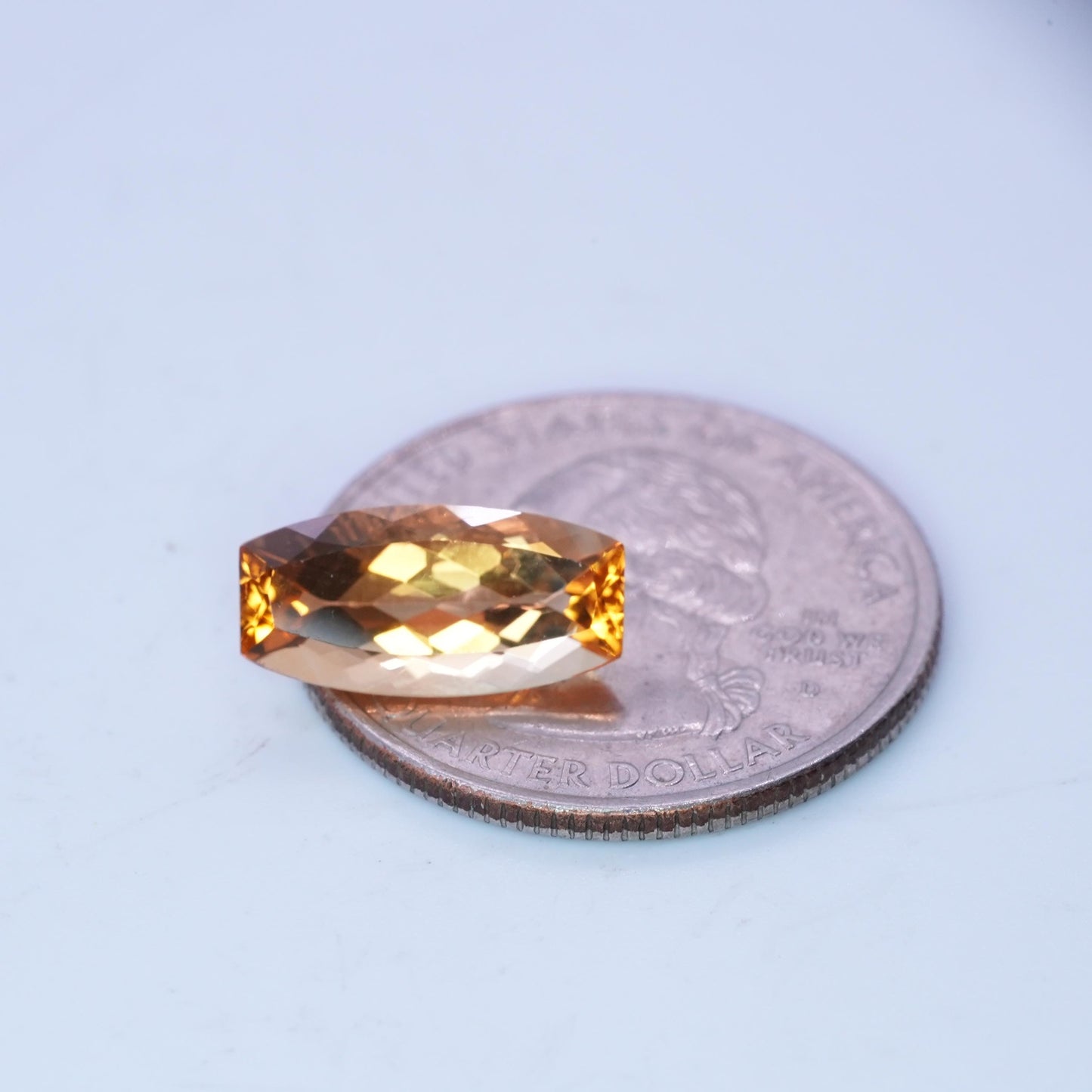 3 carat Imperial Topaz 14x7mm Cushion Cut