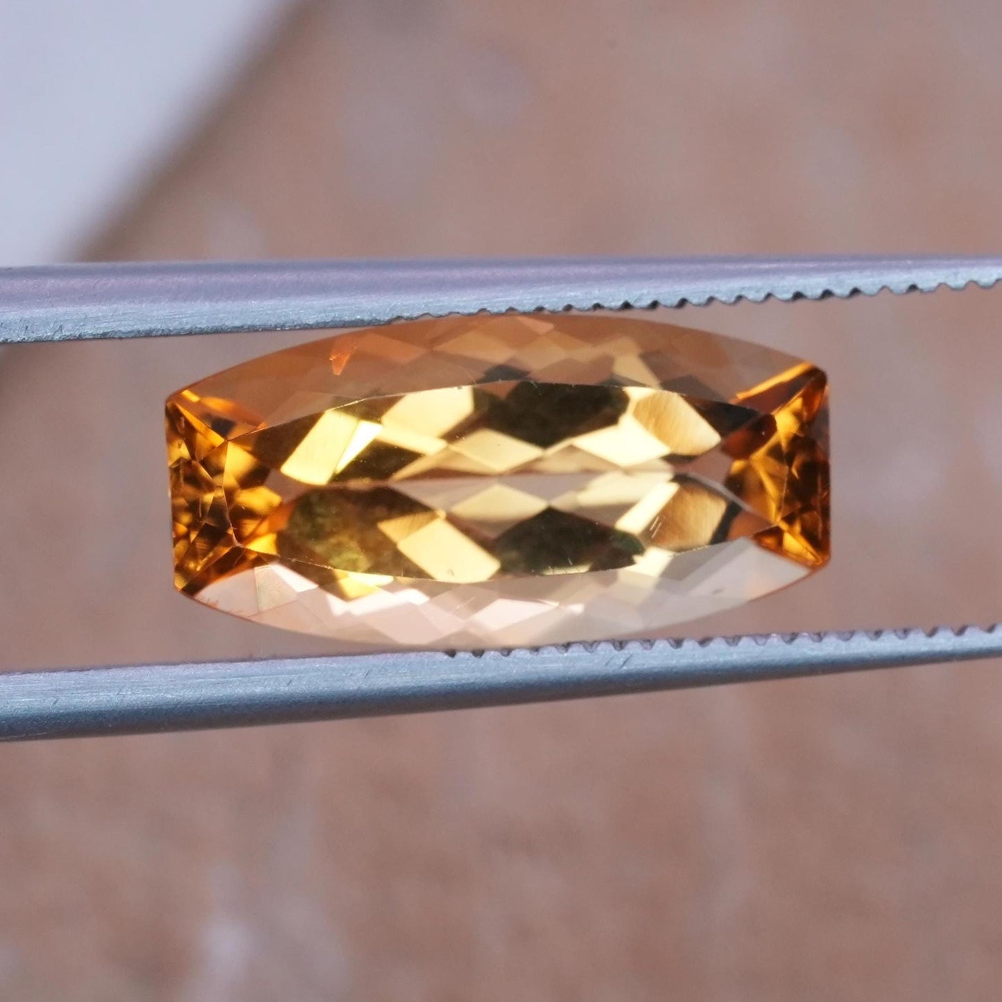 3 carat Imperial Topaz 14x7mm Cushion Cut