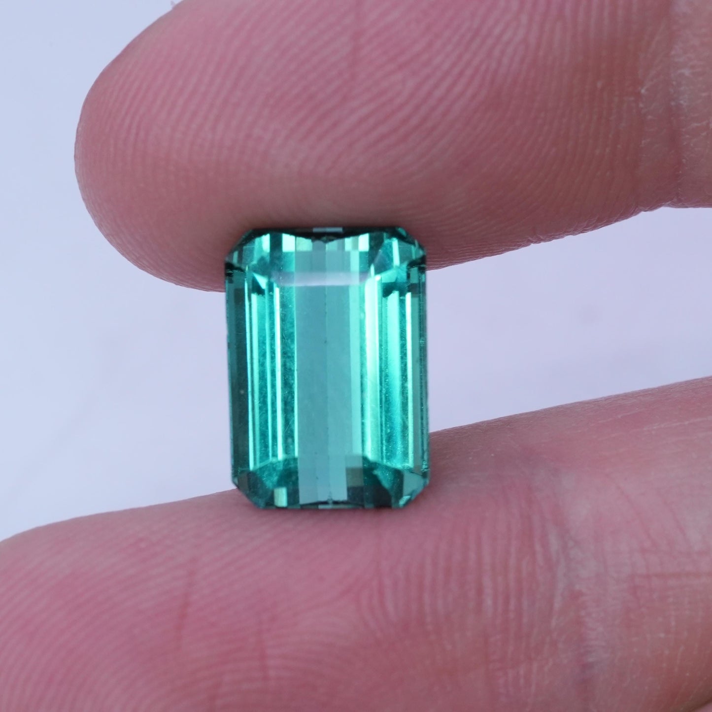 6.68 carat Indicolite Tourmaline 12.7x9.1mm Emerald Cut