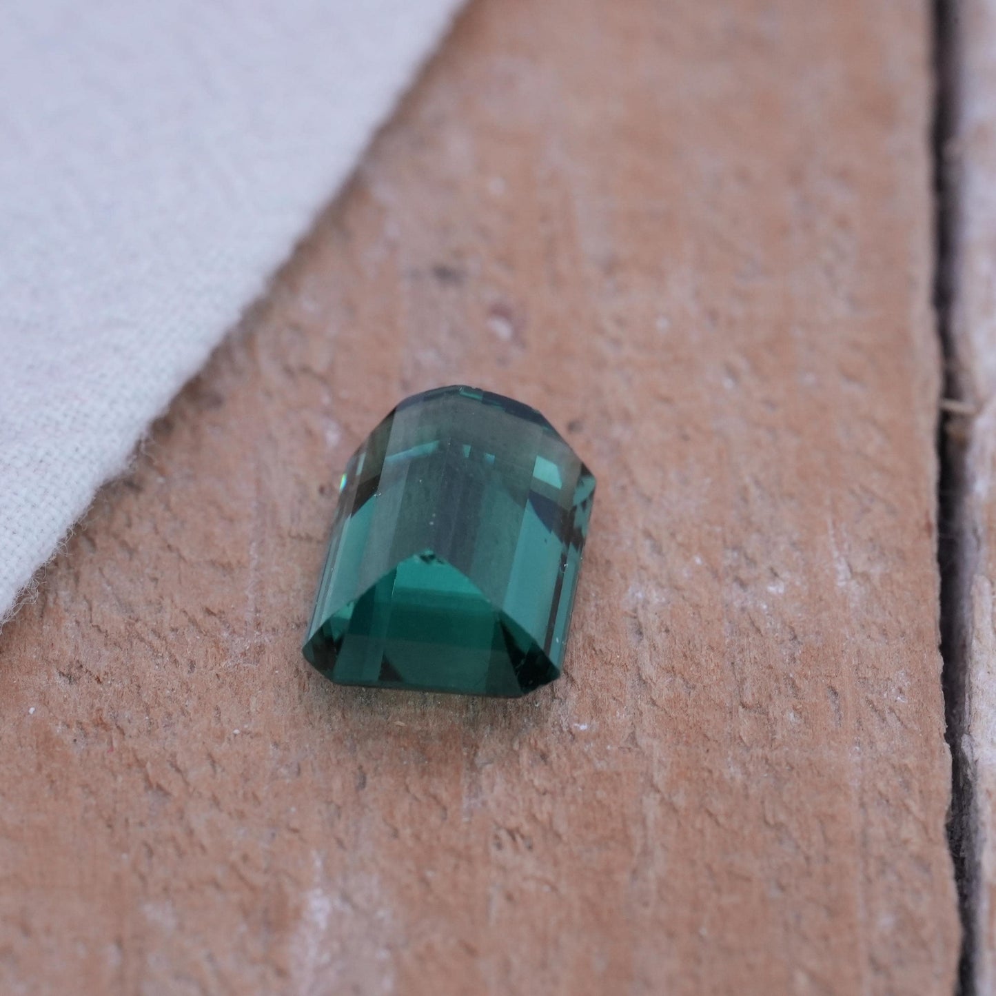 6.68 carat Indicolite Tourmaline 12.7x9.1mm Emerald Cut