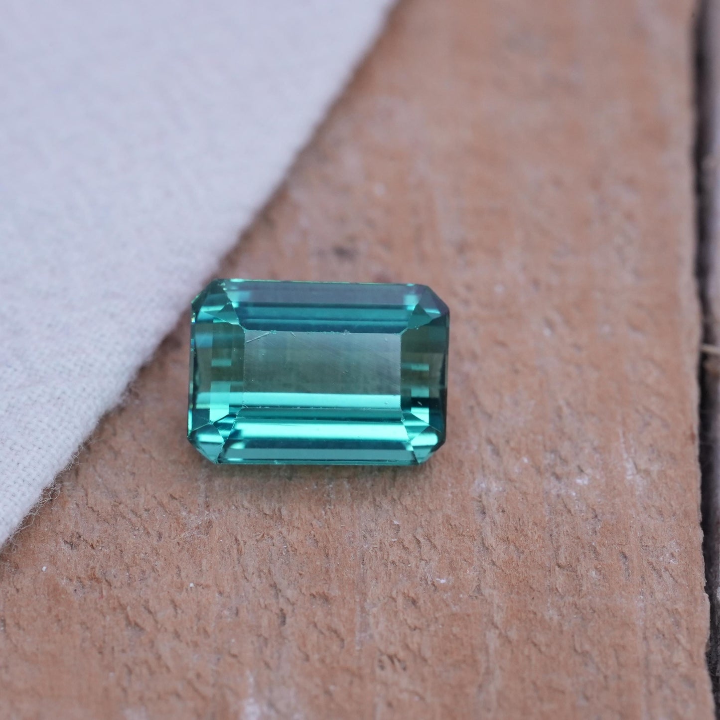 6.68 carat Indicolite Tourmaline 12.7x9.1mm Emerald Cut