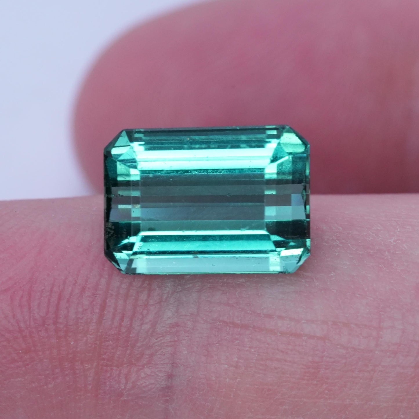 6.68 carat Indicolite Tourmaline 12.7x9.1mm Emerald Cut