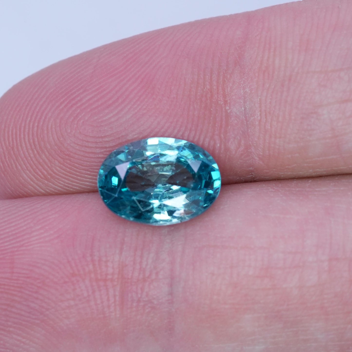 4.81 carat Blue Zircon 11.6x8.45mm Oval Cut