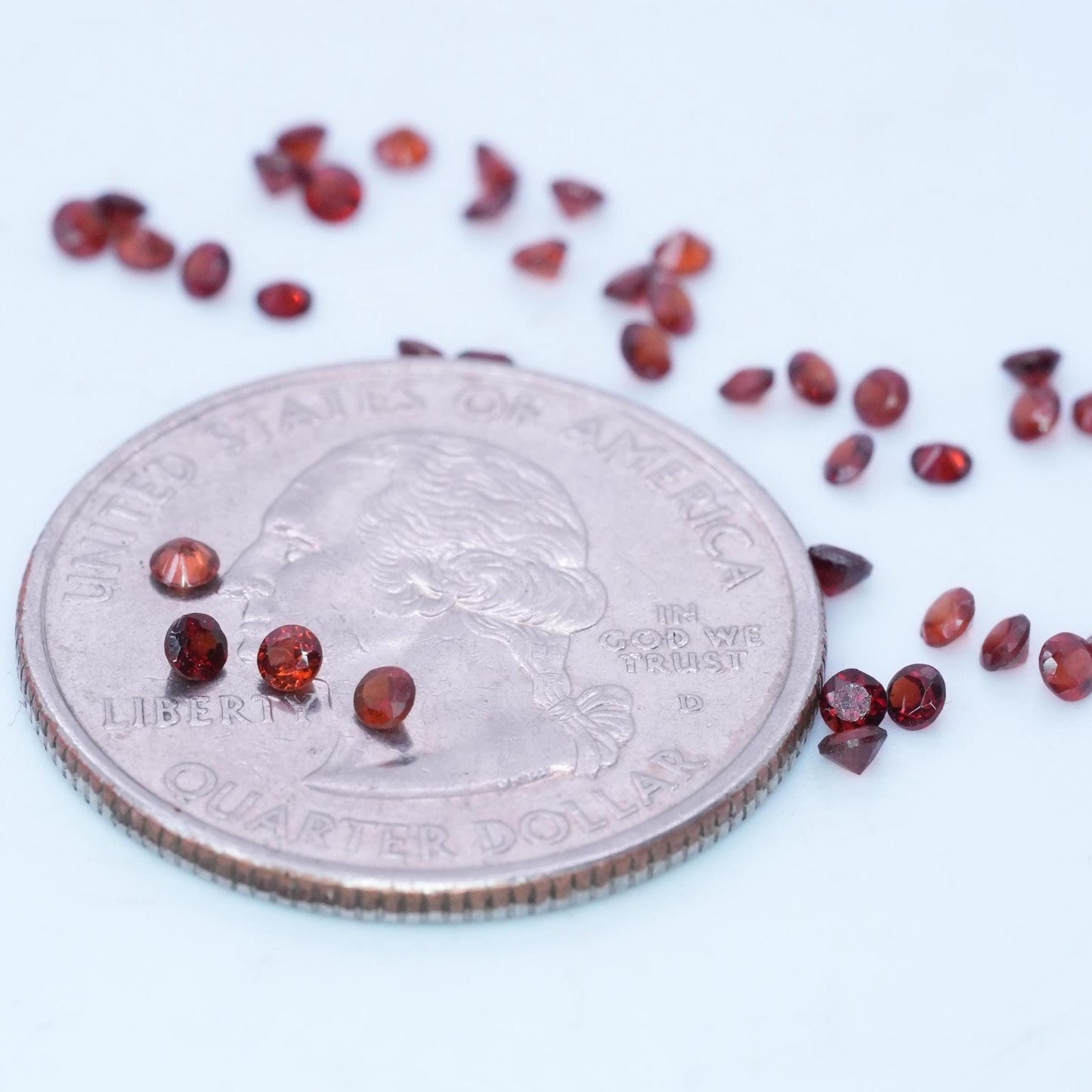 ONE 2mm Red Garnet Round Cut
