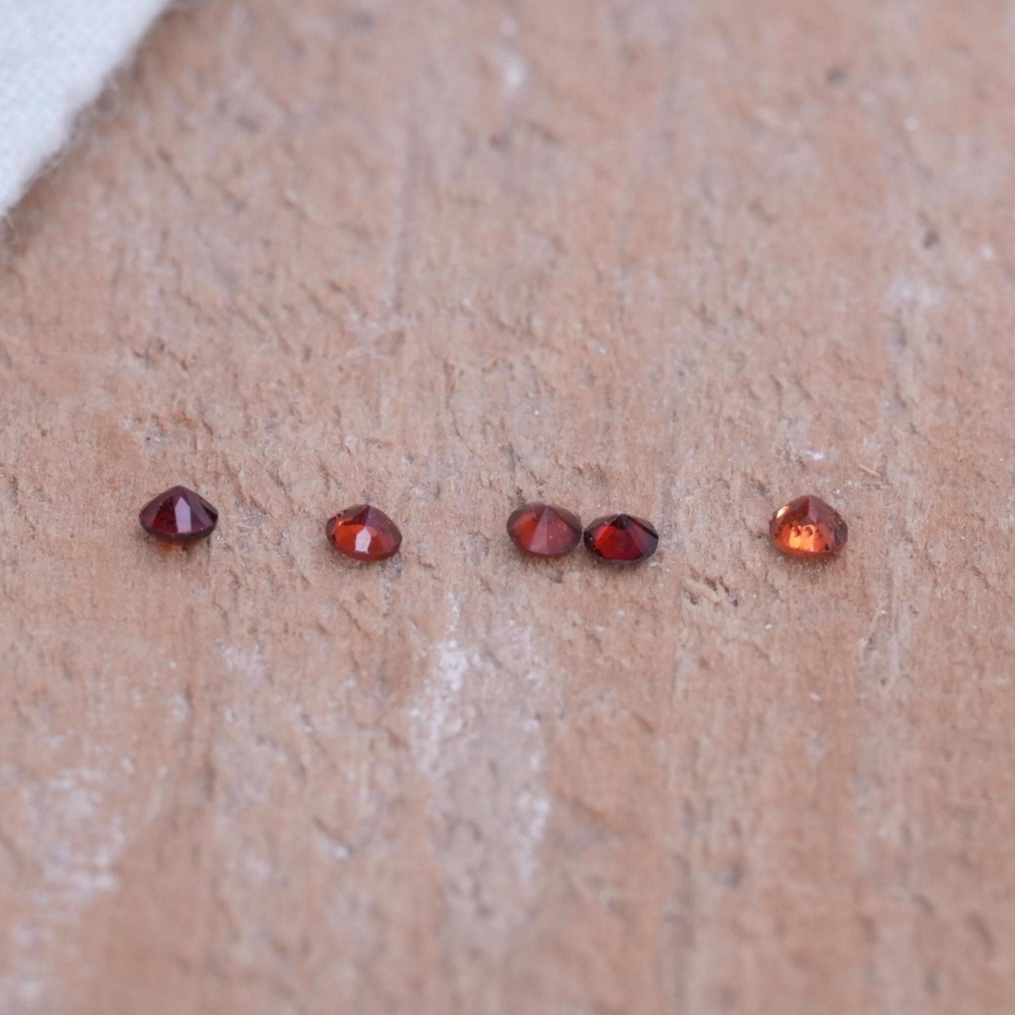 ONE 2mm Red Garnet Round Cut