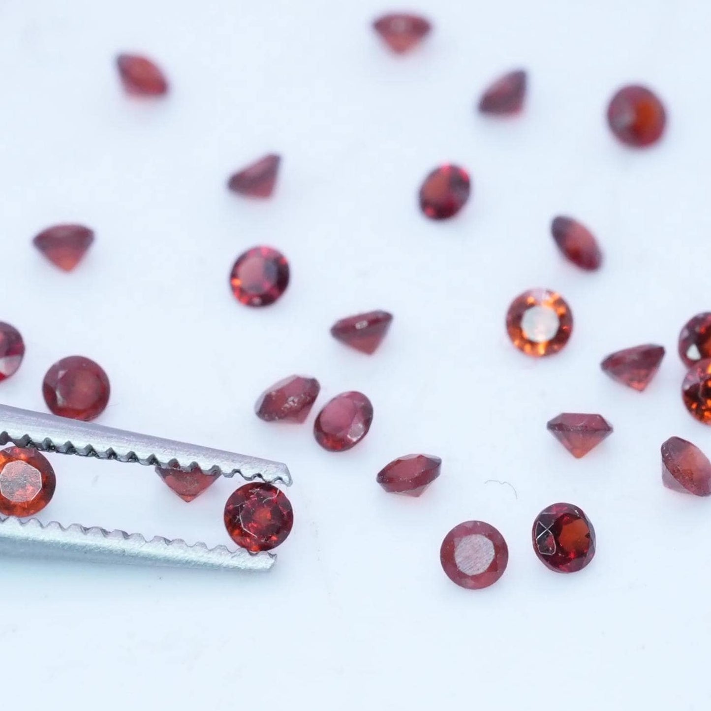 ONE 2mm Red Garnet Round Cut