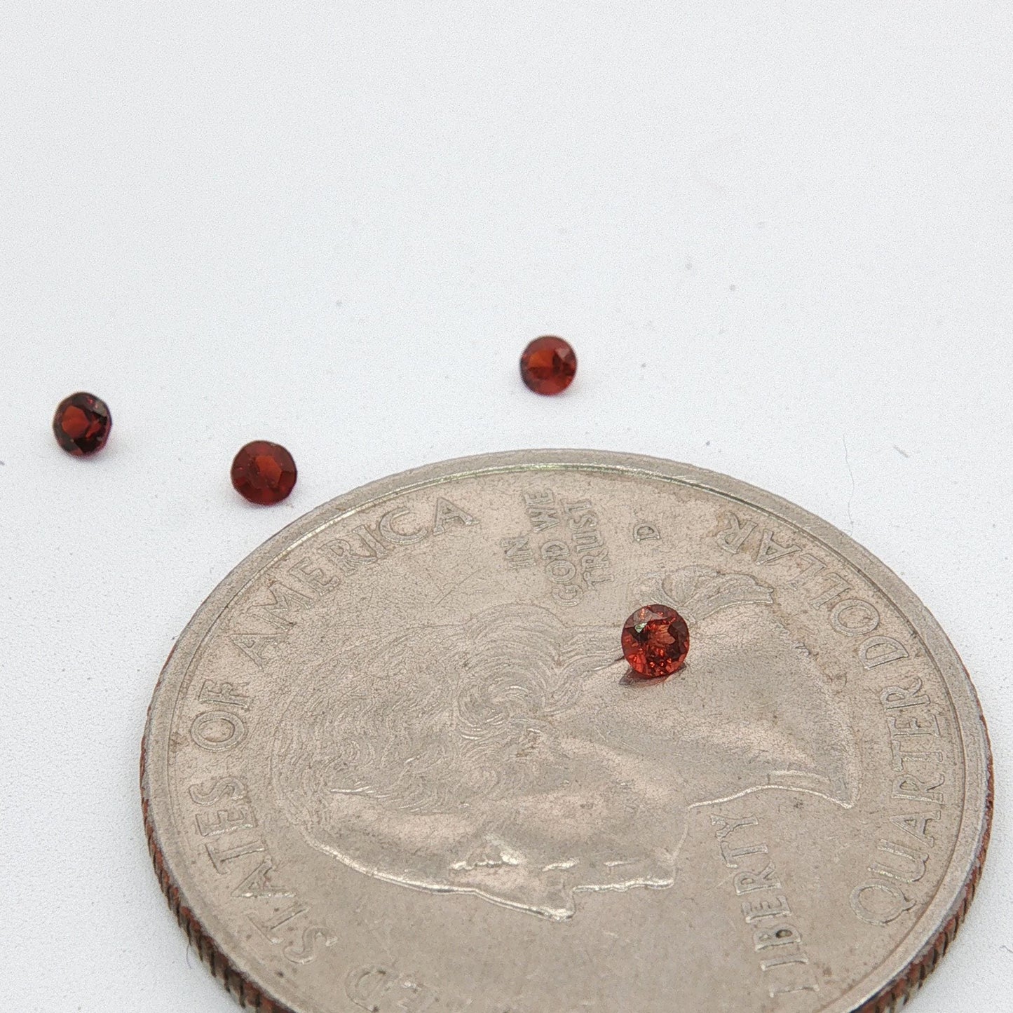 ONE 2mm Red Garnet Round Cut