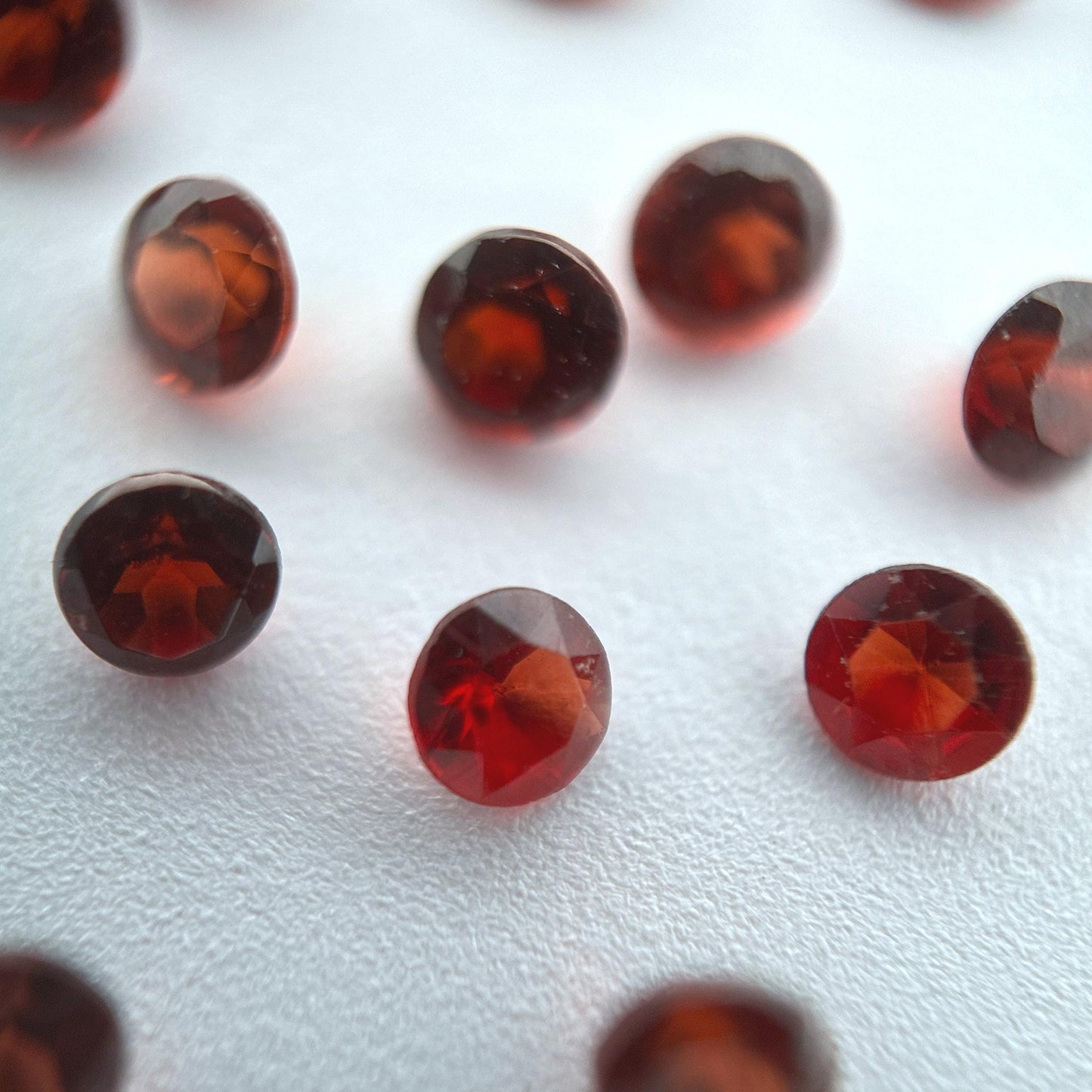 ONE 2mm Red Garnet Round Cut