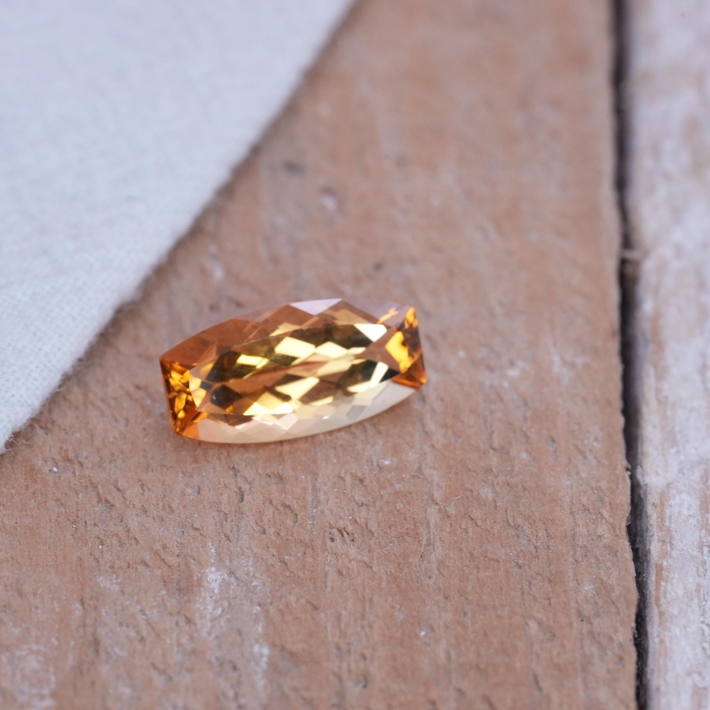 3 carat Imperial Topaz 14x7mm Cushion Cut