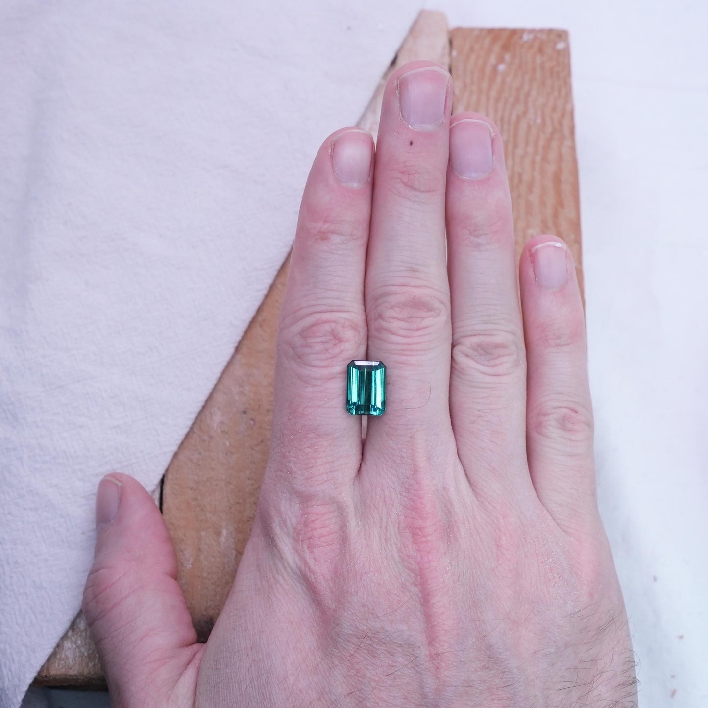 6.68 carat Indicolite Tourmaline 12.7x9.1mm Emerald Cut