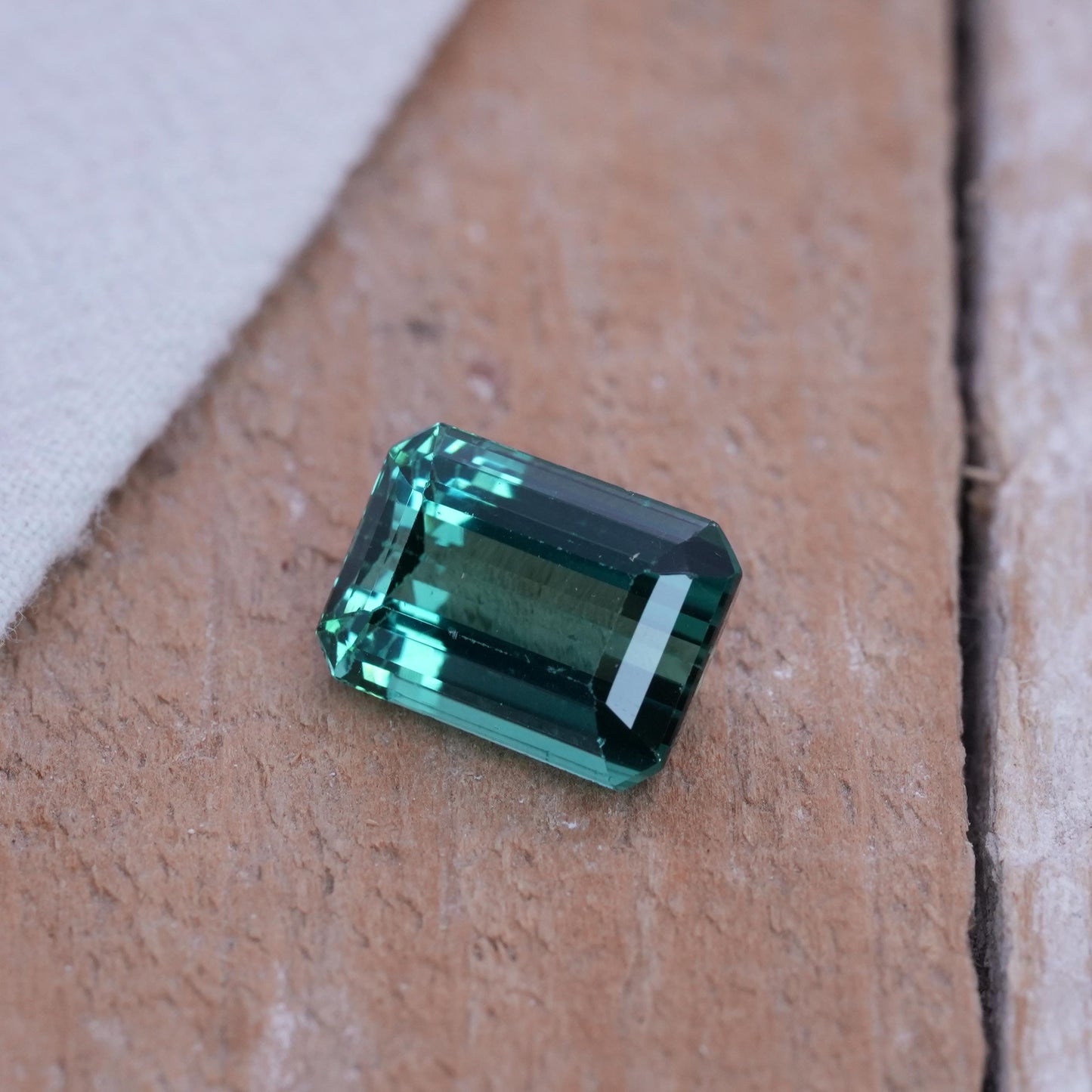 6.68 carat Indicolite Tourmaline 12.7x9.1mm Emerald Cut