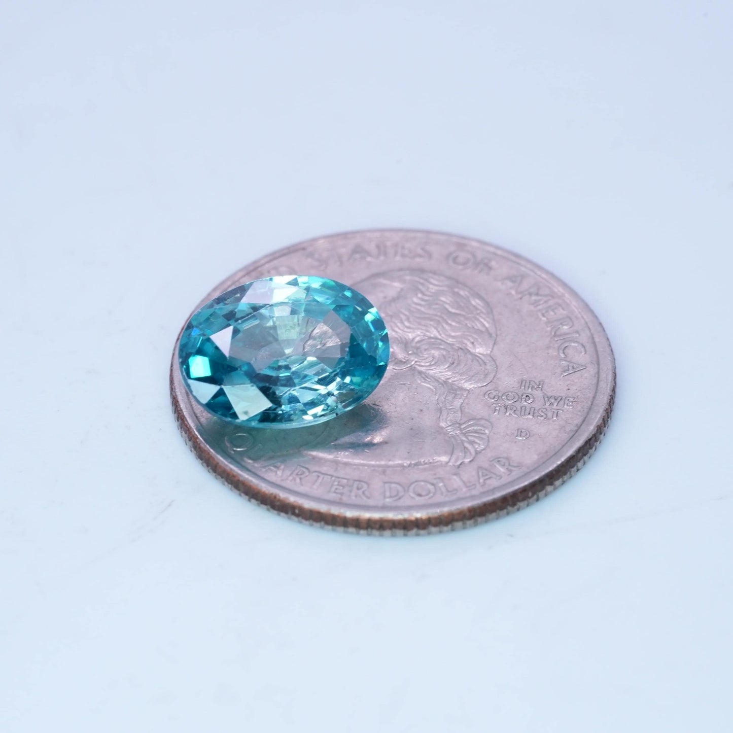 4.81 carat Blue Zircon 11.6x8.45mm Oval Cut