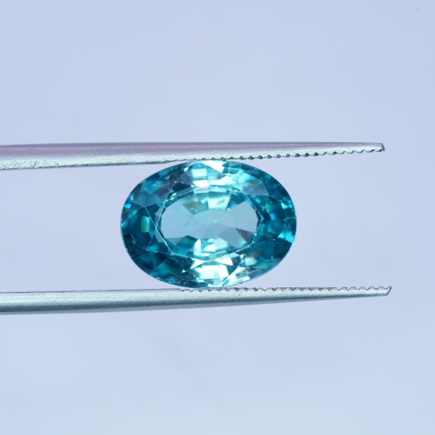 4.81 carat Blue Zircon 11.6x8.45mm Oval Cut