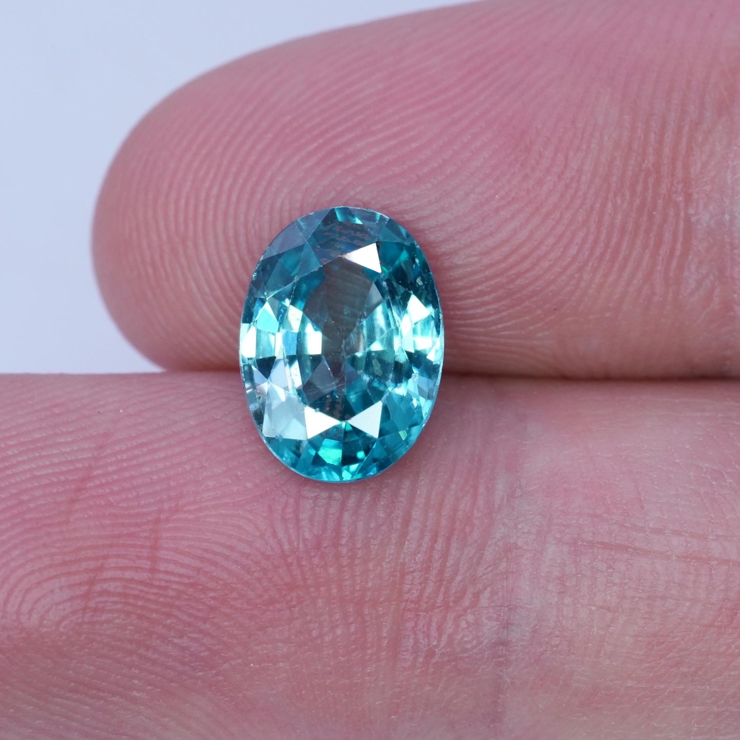 4.81 carat Blue Zircon 11.6x8.45mm Oval Cut