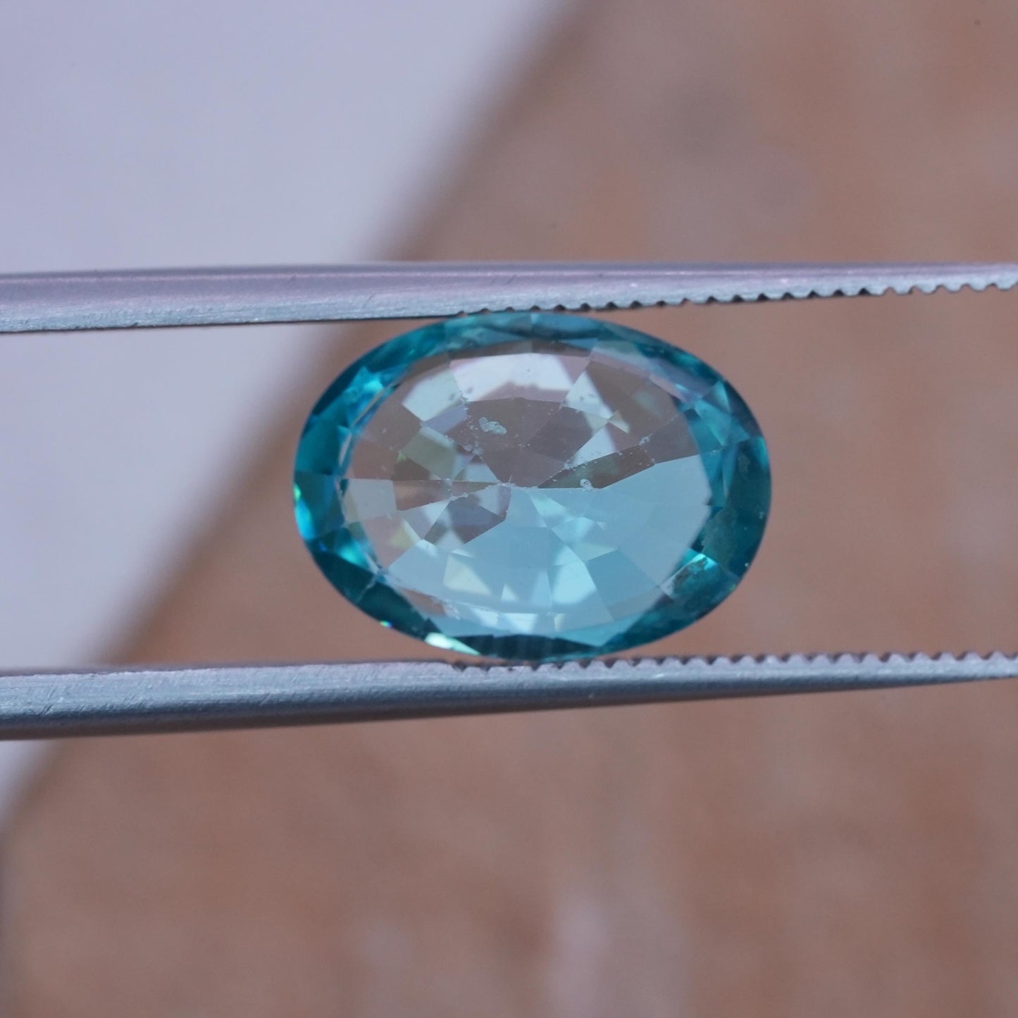 4.81 carat Blue Zircon 11.6x8.45mm Oval Cut