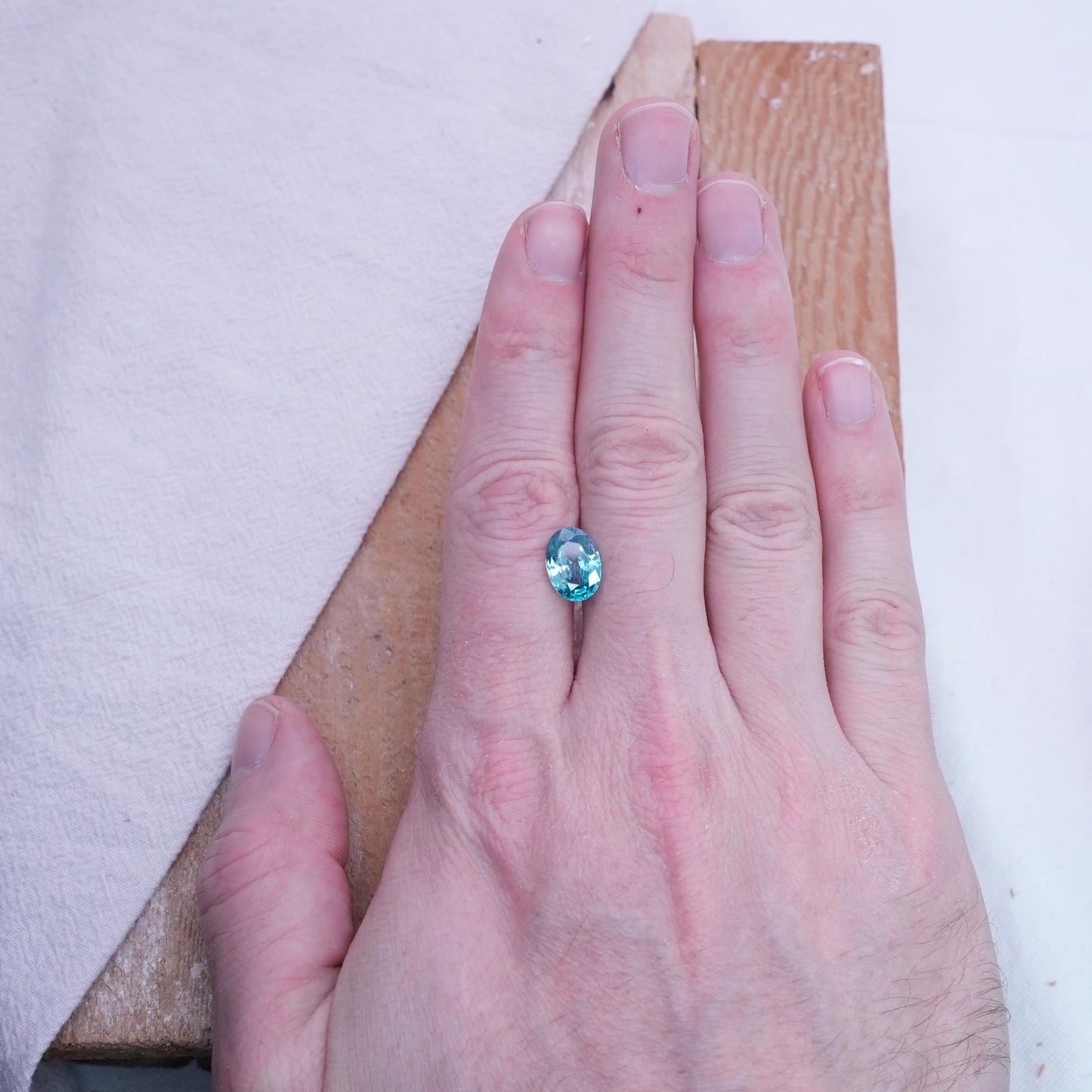 4.81 carat Blue Zircon 11.6x8.45mm Oval Cut