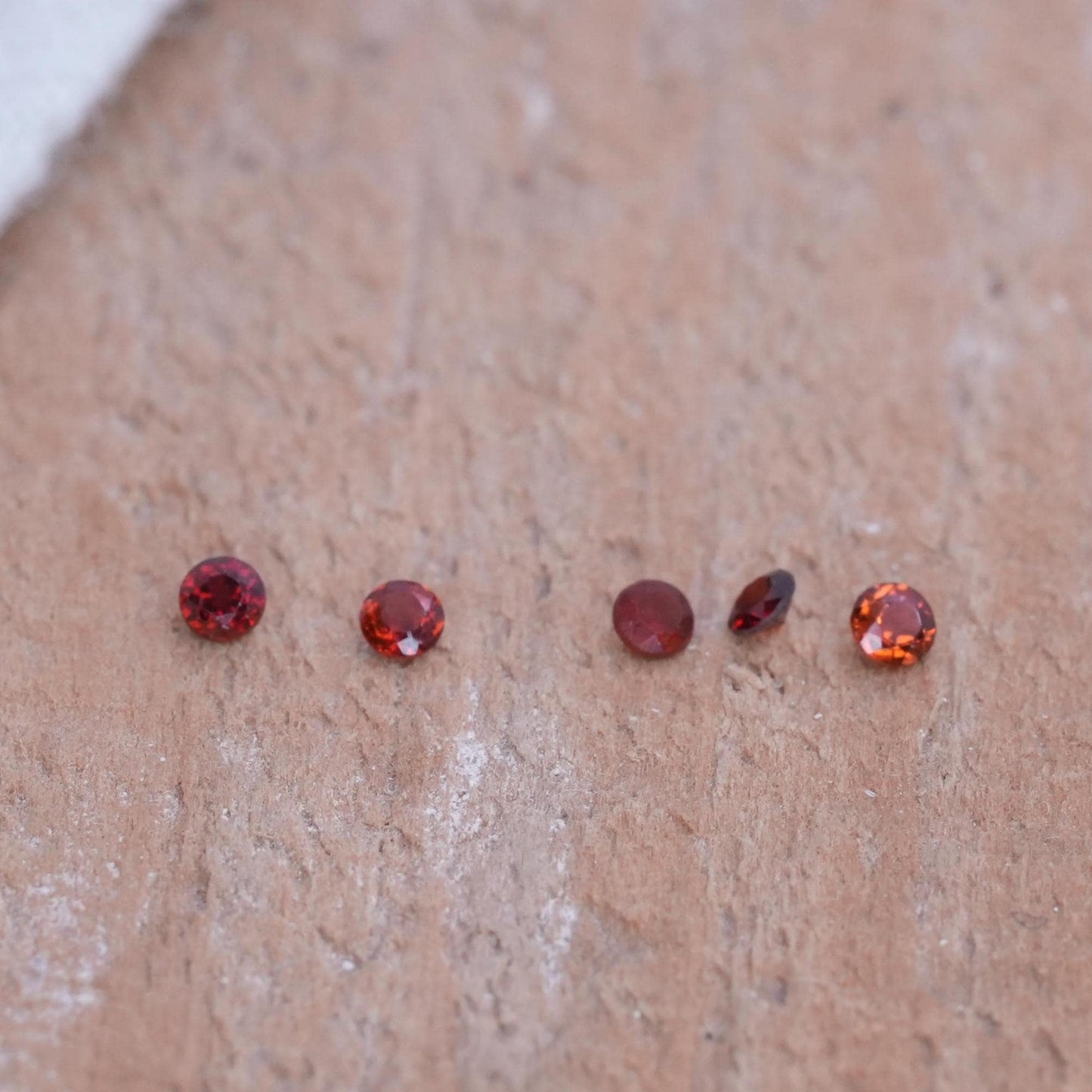 ONE 2mm Red Garnet Round Cut