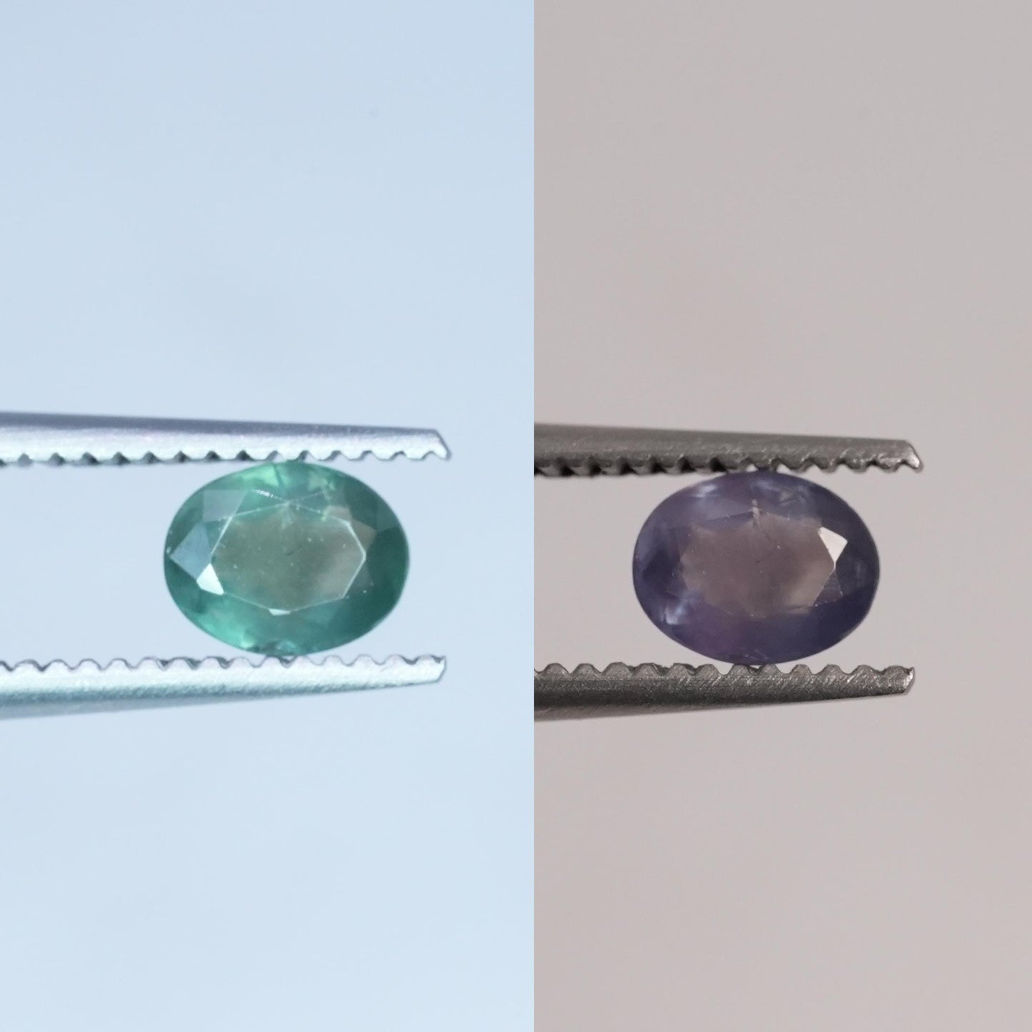 0.34 carat Natural Alexandrite 4.85x3.85mm Oval Cut, Green to Purple Color Change