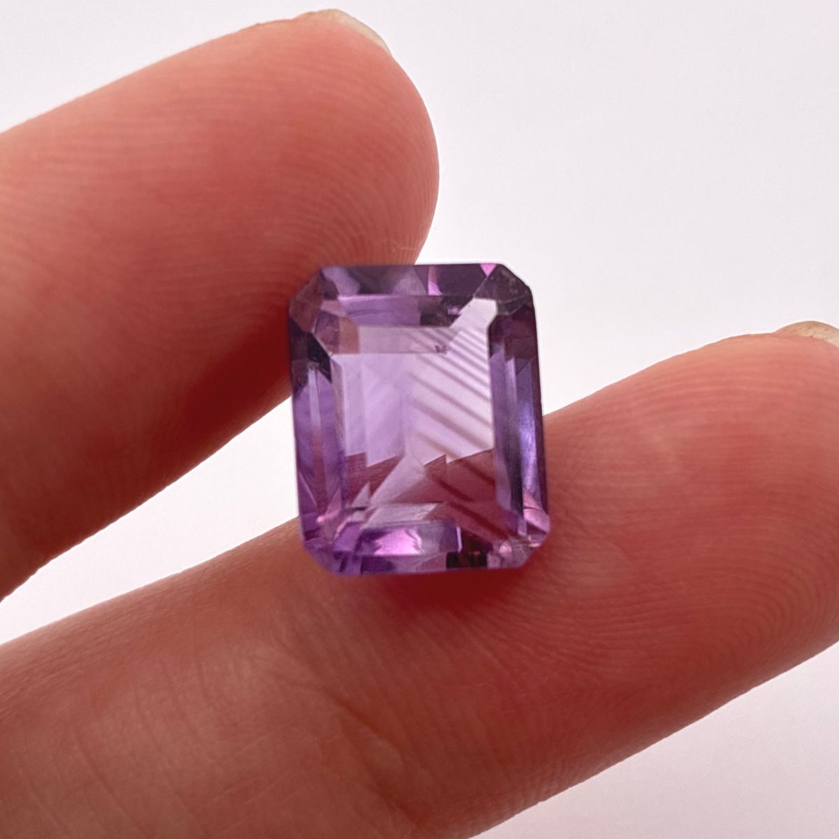 12x10mm Emerald Cut Purple Amethyst 5.53 carat Loose Gemstone