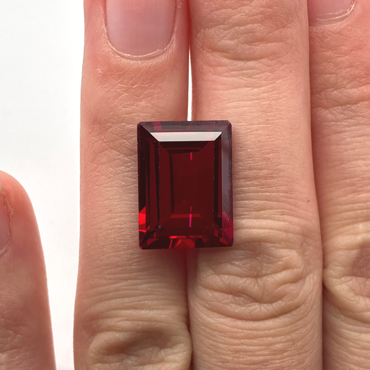 16x12mm Deep Red Lab Ruby, 15.42 carats